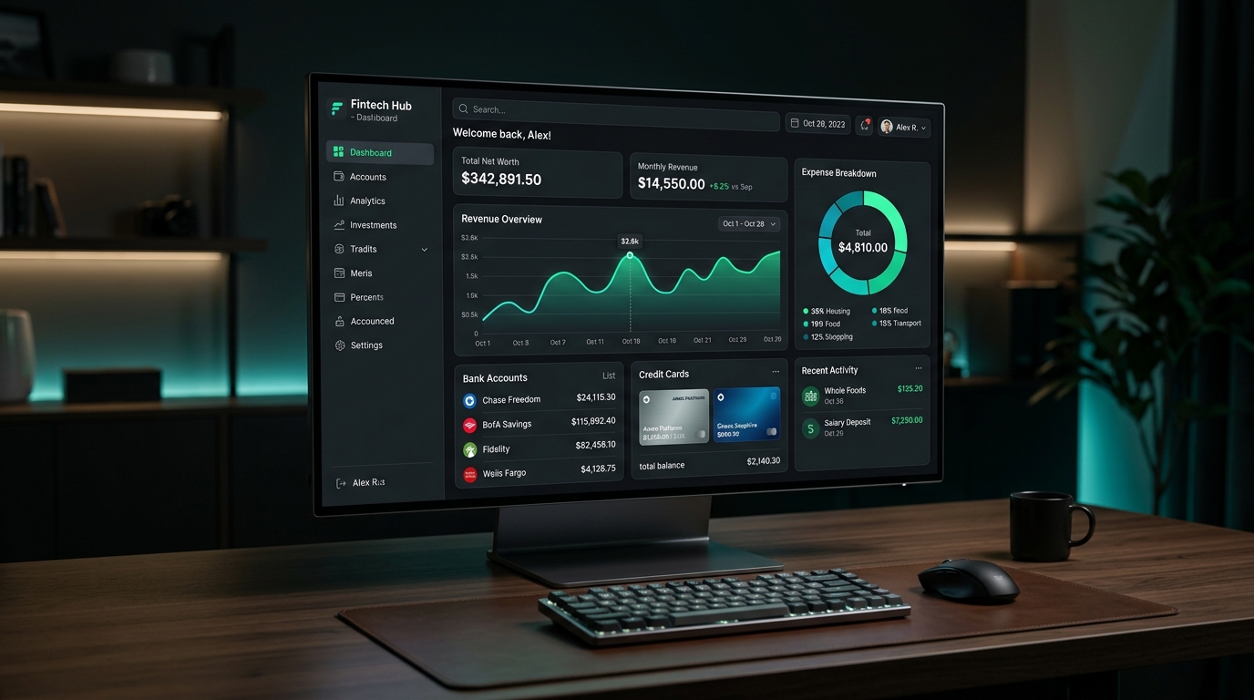 FinFlow Dashboard Principal Mockup