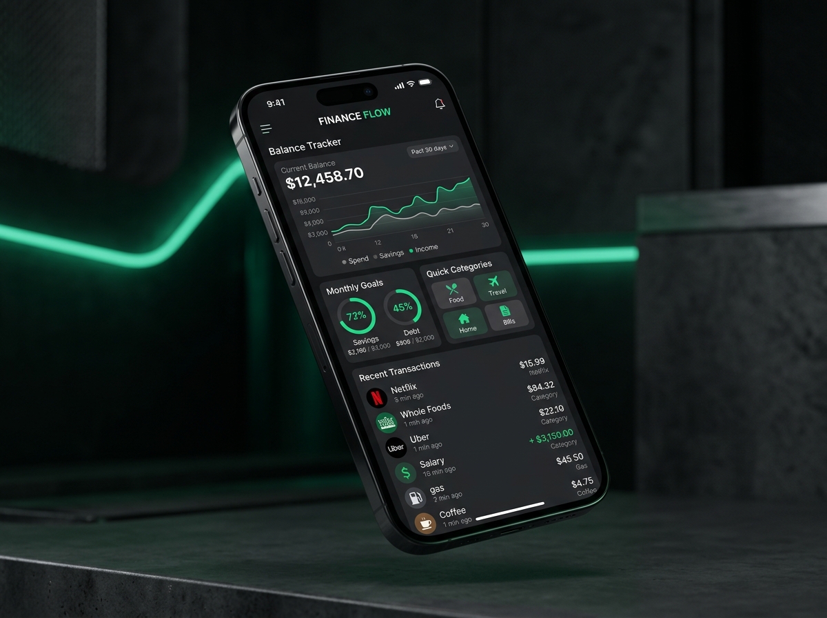 FinFlow Mobile App Mockup